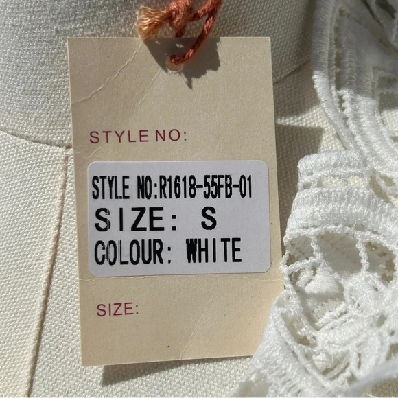 Anthropologie RAGA LA Bohemian Stevie Nicks Style White Flowy Cropped Blouse - Picture 13 of 13